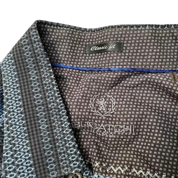 Bugatchi Men’s Classic Woven Cotton Button Down Shirt Long Sleeve Size Large - Picture 12 of 13